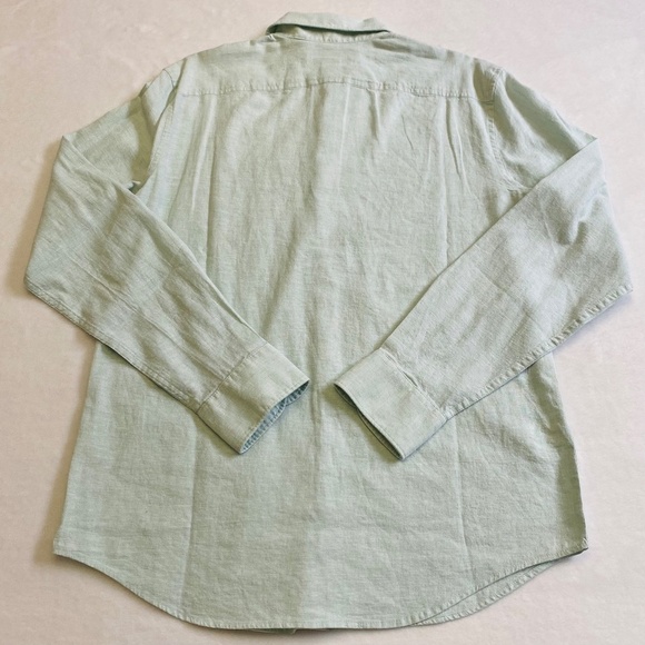 Original Penguin Linen Blend Woven Button-Down, Surf Spray/Light Green Small NWT - Picture 7 of 16